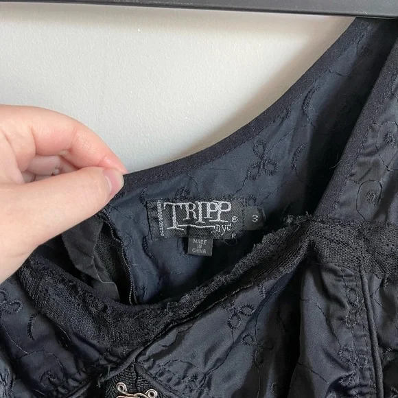 Vintage Tripp NYC Black Lace Corset Gothic Women’s 3X Steampunk Top Blouse Y2K - Picture 3 of 5